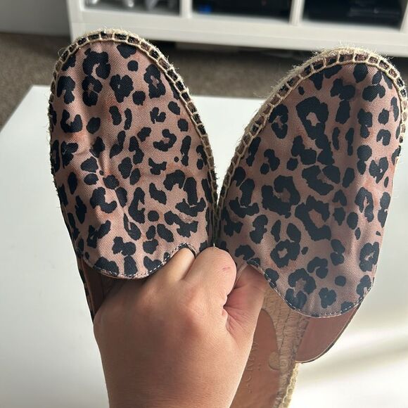 J. Crew Factory Animal Printed Espadrille Mule Slides Size 8 - Picture 12 of 12
